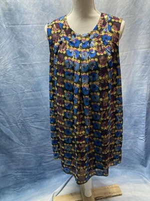 Retro Style Sheath Dress Black Mod Pattern Anna Sui Target Size 13 Sleeveless - Image 1 of 4