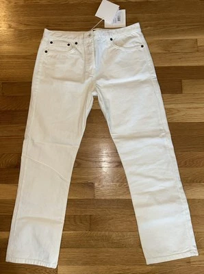Pantalones de mezclilla rectos de tiro medio blancos The Row Ashland $550 6 nuevos con etiquetas Foto 1 de 4