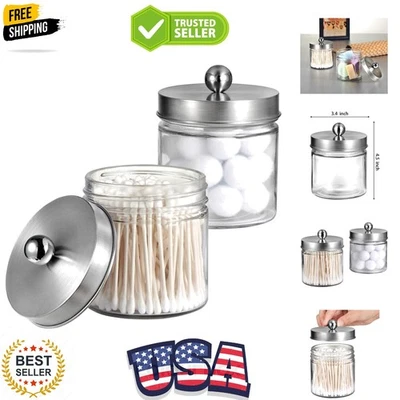 Versátil juego de botes de baño - Elegantes frascos de vidrio para una organización ordenada Foto 1 de 4