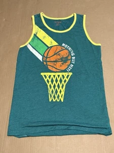 Cat & Jack Green Basketball Tank Top Size Large 12/14 Nothing But Net Graphic - Picture 1 of 9