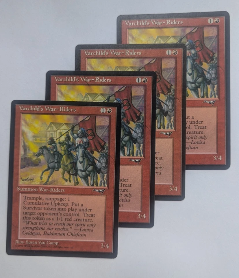 Magic Mtg Alliances Varchild's War-Riders x4   lightly played - Image 1 of 1