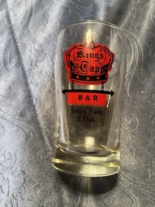 Vintage Bar Glass From Kings Tap Bar In Sioux Falls SD 4 1/4 Inches - Picture 1 of 2