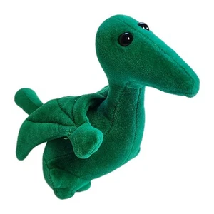Vtg Manhattan Toy 93 Green Pterodactyl Dinosaur Velour Plush Stuffed 6 7" 9" HTF - Picture 1 of 11