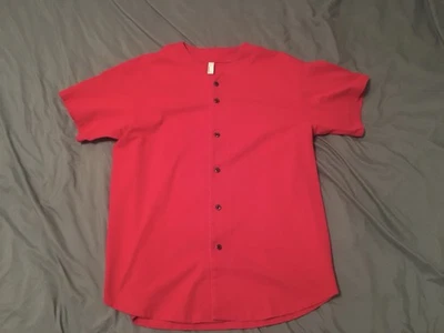 American Apparel Men’s Red Button Up Baseball Jersey Size XL Made In USA - Image 1 of 3