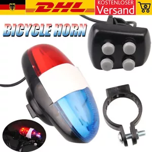 Fahrrad Rücklicht Hupe Klingel Polizeiauto Licht Elektronische Sirene LED 4-Töne - Bild 1 von 18