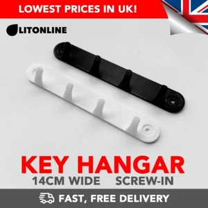 4 Hook Key Hangar Holder Wall Mounted (Black/White) - Picture 1 of 3