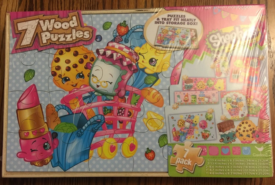 Cardinal Industries Shopkins 7 Wood Puzzles