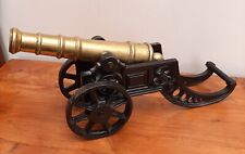 Large Heavy Ornate Cast Iron & Brass Cannon 7.5kg