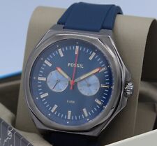 Original Fossil Evanston Multifunction Blue Silicone Watch BQ2773