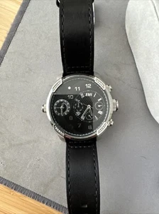JBW J6325C G3 Stainless Steel Diamond Case Black Leather Strap Men's Watch - Picture 1 of 2