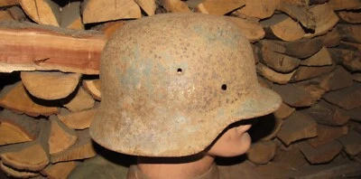 Originale-autentico WW2 WWII reliquia elmetto tedesco timbro Wehrmacht ET64 / 3881 #188 - Immagine 1 di 4