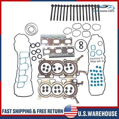 HS26487PT-1 Cylinder Head Gasket Set Bolts for 2011-2013 Ford Edge 3.5L V6 DOHC Foto 1 de 4