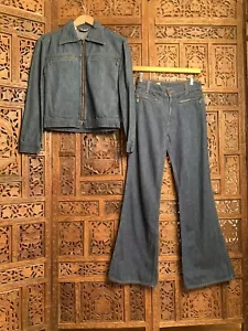 Vintage Levi’s Carrot Fresh Produce Bell Bottom Jeans & Jeansjacke 2-teiliges Set - Bild 1 von 8