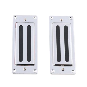Chrome Mini Humbucker Pickups Set Bridge Neck for Bass Guitar Parts - Picture 1 of 4