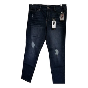 Jeans Sofia Vergara Mid Rise skinny alla caviglia lavaggio scuro taglia 12 invecchiato nuovo con etichette - Foto 1 di 3