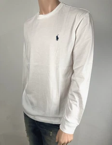 Polo Ralph Lauren Hombre XL Calce Clásico Jersey Manga Larga Camiseta, Blanco $65 NUEVO - Imagen 1 de 9