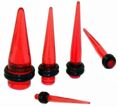 PAR-Tapers Acrílico Rojo Calibre 02mm/12  Foto 1 de 4