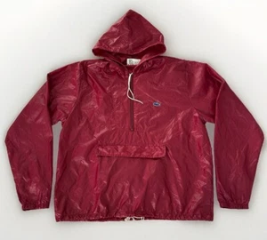 Chaqueta cortavientos Izod Lacoste para hombre talla L Anorak con capucha para lluvia roja de golf de colección - Imagen 1 de 15