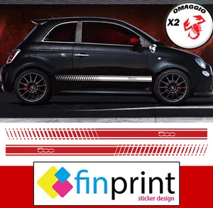 Fasce adesive Fiat 500 ABARTH 595 strisce laterali adesivi fiancate OMAGGIO - Foto 1 di 1