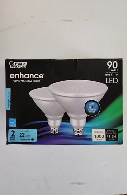 2 pack Feit ENHANCE PAR38 LED 11.1w  DIMMABLE indoor-outdoor flood light bulbs - Image 1 of 4