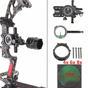 Compound Bow 1 Pin 4x 6x 8x Sight Micro Adjustable Pointer Adaptor Scope Sight - Picture 1 of 12