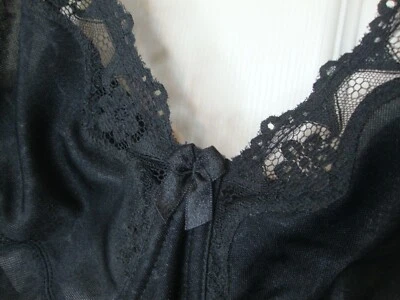 Hanes Lace Trim Bra 42DD Black Unlined UW Sexy Lingerie Non-Padded - Image 1 of 4