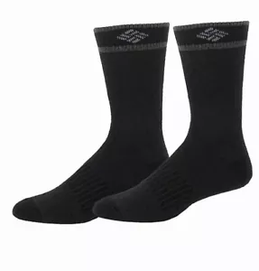 Columbia Wool Blend Men Crew Socks 2 Pairs Shoe Size 6-12 Brown Workwear Church - Picture 1 of 1