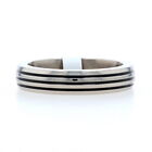 NEW Men's Ribbed Wedding Band - Titanium Ring Size 8.5 Mon Cheri Polished