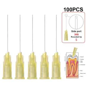 100pcs 25~30g Dental Irrigation Needle Tip Root Canal Washing Needle Tip - Picture 1 of 15