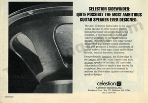 1984 Celestion Sidewinder Guitar Speaker PRINT AD Unique Gift Idea (2497) - Picture 1 of 1