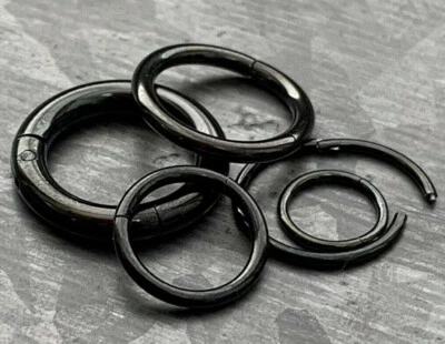 1pc Hinged Segment Ring Septum Clicker Hoop PVD over 316L Surgical Steel  - Image 1 of 3