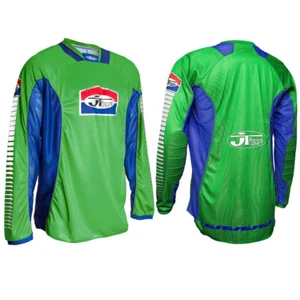 JT RACING JERSEY GREEN BLUE PRO-TOUR MOTOCROSS MX SHIRT retro evo classic new - Picture 1 of 4