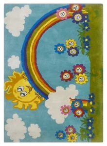 Hand-Tufted Rug Kids Rug Handmade Area Rug 100% Woolen Rugs for Bedroom, Rugs - Picture 1 of 7