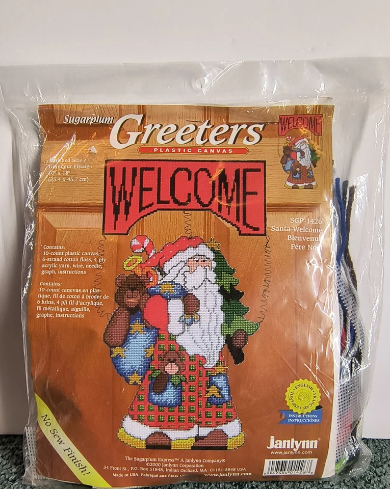 Counted Cross Stitch Kit Christmas Santa Claus Janlynn/Sugarplum Greeters - Image 1 of 2