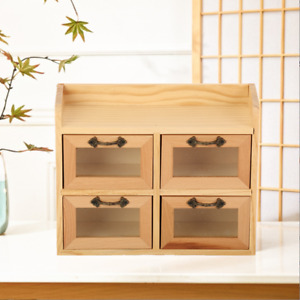 Schubladenbox Organizer Holz Regal 2/4 Fächer Minikommode für Kleinigkeiten