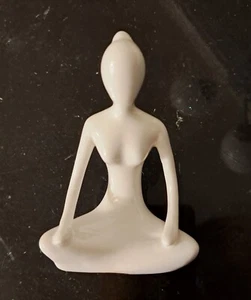 Yoga Meditations Figur weiß Keramik Statue - Bild 1 von 2