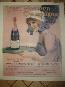 Vintage Great American Champagne, Flipside - Smoking Tabak gerahmt Werbung 1914 - Bild 1 von 7