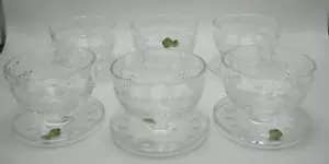 Lot of 6 Vintage WATERFORD Colleen Footed Dessert Grapefruit Bowls (4 w/tags) - Picture 1 of 6