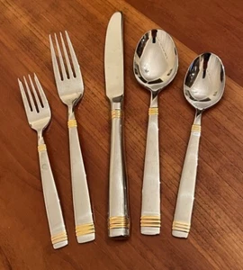 Retroneu ORION GOLD ACCENT Stainless Korea Flatware Silverware - Choice - Picture 1 of 13
