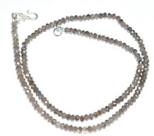Blue Labradorite Gemstone 3mm Beads 925 Sterling Silver 18" Strand Necklace B21
