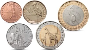 SOUTH SUDAN 5 COINS SET ANIMALS RHINO BIRD GIRAFFE BIMETAL 2015 UNC - Picture 1 of 2