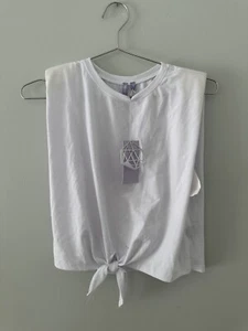 Good Luck Girl Shirt Juniors Large White Tank - Picture 1 of 5