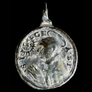 Medalla Religiosa Siglos XVI-XVII, S.Francisco Javier/S.Ignacio Loyola-24X17 mm. - Bild 1 von 3