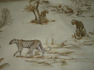 8 YDS COVINGTON JUMANJI SAFARI TOILE COTTON DRAPERY UPHOLSTERY FABRIC FOR LESS - Image 1 of 3