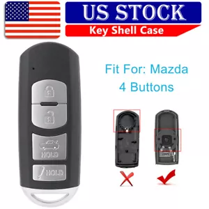 Fob Replacement Key Fob Shell Case 4B for MAZDA 6 MAZDA 3 CX-5 MIATA WAZSKE13D01 - Picture 1 of 10