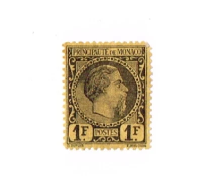 MONACO  1Franc   Black/yellow SCOTT #9     MINT  O/G   1885 SCV $1750.00 - Image 1 of 2