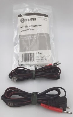 2 Electrode Replacement TENS Unit Lead Wires with Pin Connectors 45"-1 pair - Image 1 of 4