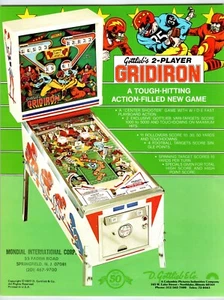 Gridiron 1970's Pinball Machine FLYER Original Vintage Retro Football Game 1977 - Picture 1 of 2