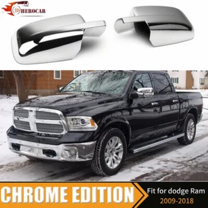 2x Chrome Mirror Covers Caps For Ram 1500 2009-2018 without Cut-Outs Accessories - Picture 1 of 11