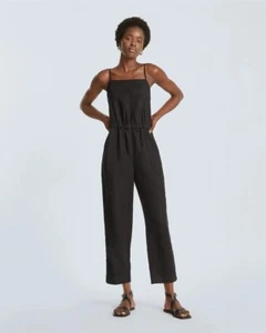 Everlane The Shoestring Schürze Leinen Overall Schwarz S - Bild 1 von 7